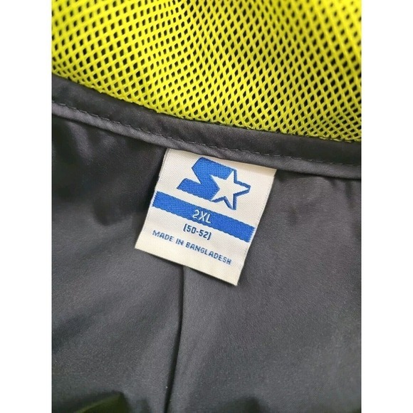 STARTER ~Men's 2XL 50-52~ Gray/Yellow Full Zip Windbreaker Lightweight Jacket. - Picture 2 of 9